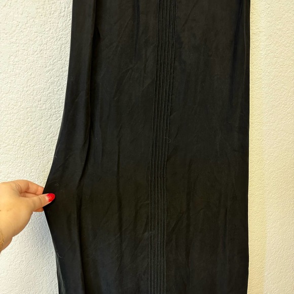 Frame V-Neck T-Strap Midi Slip Dress Black Size Medium - Picture 11 of 14